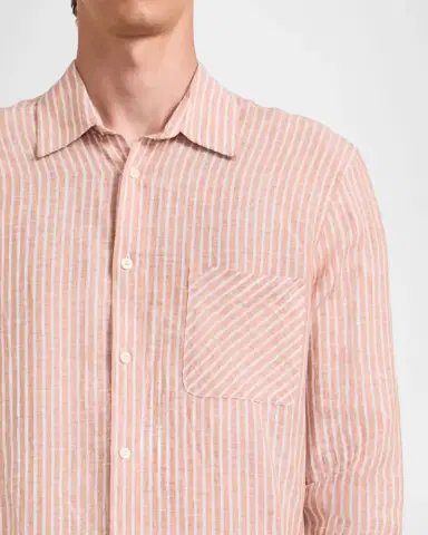 Frescobol Carioca Men 's Telles Striped Linen Shirt | Thumbnail 4 Frescobol Carioca Men 's Telles Striped Linen Shirt | Thumbnail 4