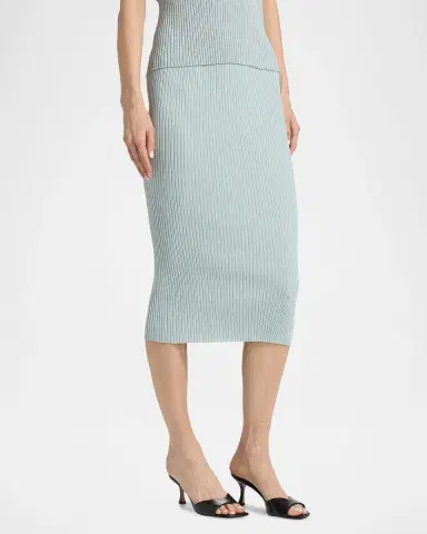 LESET Blake Rib-Knit Pencil Midi Skirt | Thumbnail 7 LESET Blake Rib-Knit Pencil Midi Skirt | Thumbnail 7