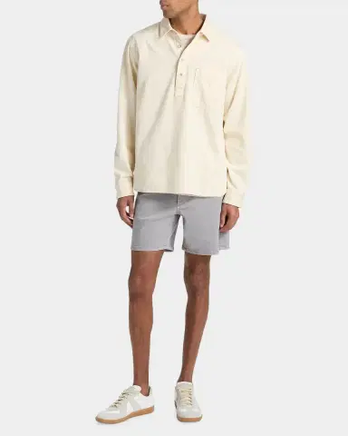 rag & bone Men 's Denim Long-Sleeve Polo Shirt | Thumbnail 2 rag & bone Men 's Denim Long-Sleeve Polo Shirt | Thumbnail 2