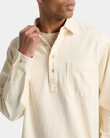 rag & bone Men 's Denim Long-Sleeve Polo Shirt | Thumbnail 5 rag & bone Men 's Denim Long-Sleeve Polo Shirt | Thumbnail 5