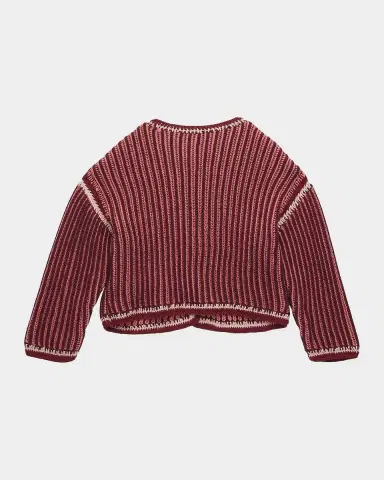 Zimmermann Girl 's Striped Rib-Knit Cotton Jacket, Size 1-12 | Thumbnail 3 Zimmermann Girl 's Striped Rib-Knit Cotton Jacket, Size 1-12 | Thumbnail 3