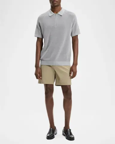 Theory Men's Tactile Cotton Quarter-Zip Polo Shirt | Thumbnail 2 Theory Men's Tactile Cotton Quarter-Zip Polo Shirt | Thumbnail 2