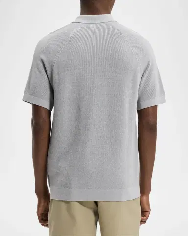 Theory Men's Tactile Cotton Quarter-Zip Polo Shirt | Thumbnail 3 Theory Men's Tactile Cotton Quarter-Zip Polo Shirt | Thumbnail 3
