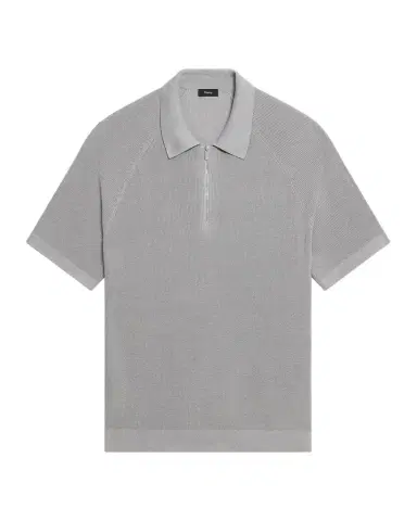 Theory Men's Tactile Cotton Quarter-Zip Polo Shirt | Thumbnail 1 Theory Men's Tactile Cotton Quarter-Zip Polo Shirt | Thumbnail 1