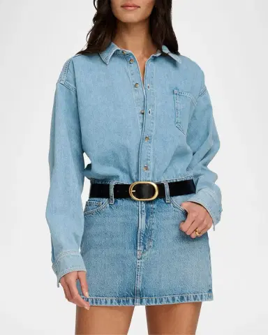 Warm The Layla Layered Denim Mini Dress | Thumbnail 4 Warm The Layla Layered Denim Mini Dress | Thumbnail 4