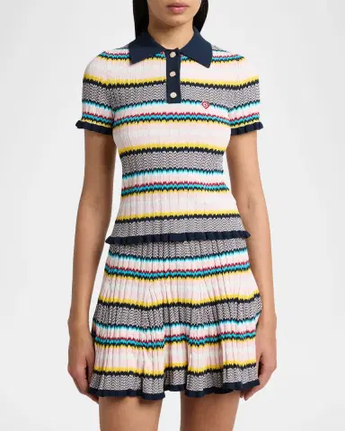 Casablanca Chevron Short-Sleeve Polo Shirt | Thumbnail 3 Casablanca Chevron Short-Sleeve Polo Shirt | Thumbnail 3