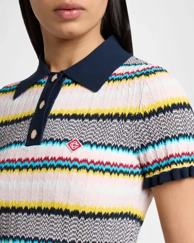 Casablanca Chevron Short-Sleeve Polo Shirt | Thumbnail 4 Casablanca Chevron Short-Sleeve Polo Shirt | Thumbnail 4