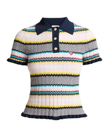 Casablanca Chevron Short-Sleeve Polo Shirt | Thumbnail 1 Casablanca Chevron Short-Sleeve Polo Shirt | Thumbnail 1