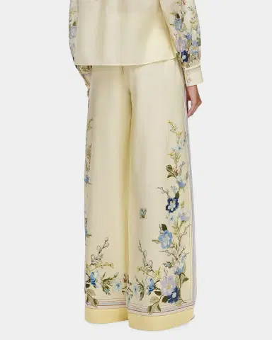 Self-Portrait Floral Organza Wide-Leg Drawstring Pants | Thumbnail 3 Self-Portrait Floral Organza Wide-Leg Drawstring Pants | Thumbnail 3