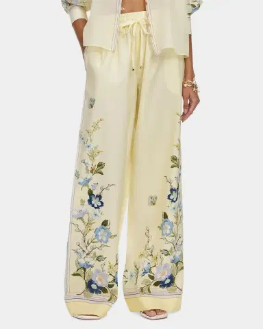 Self-Portrait Floral Organza Wide-Leg Drawstring Pants | Thumbnail 4 Self-Portrait Floral Organza Wide-Leg Drawstring Pants | Thumbnail 4