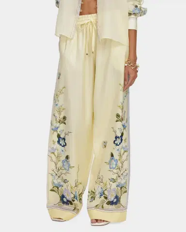 Self-Portrait Floral Organza Wide-Leg Drawstring Pants | Thumbnail 5 Self-Portrait Floral Organza Wide-Leg Drawstring Pants | Thumbnail 5