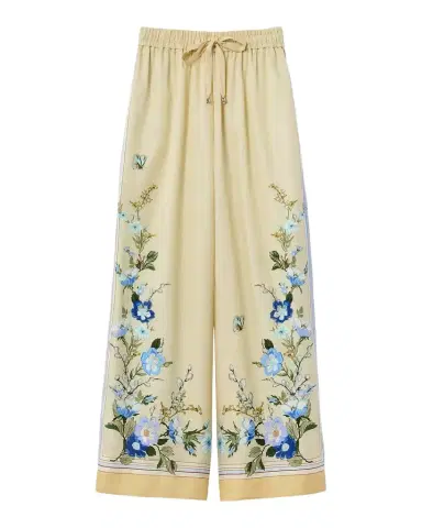 Self-Portrait Floral Organza Wide-Leg Drawstring Pants | Thumbnail 1 Self-Portrait Floral Organza Wide-Leg Drawstring Pants | Thumbnail 1
