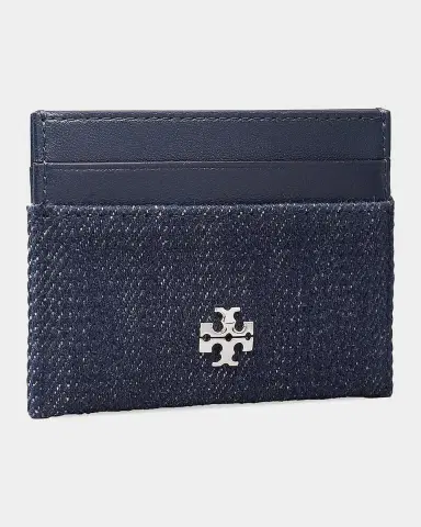 Tory Burch Charlie Denim Card Case | Thumbnail 2 Tory Burch Charlie Denim Card Case | Thumbnail 2