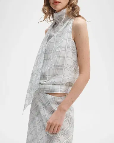 rag & bone Adela Plaid Silk-Blend Scarf Top | Thumbnail 6 rag & bone Adela Plaid Silk-Blend Scarf Top | Thumbnail 6