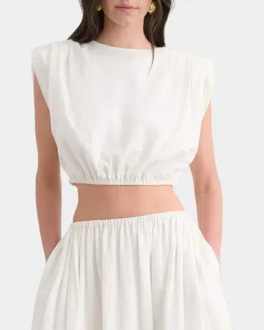Toccin Sirelle Linen-Cotton Crop Top | Thumbnail 4 Toccin Sirelle Linen-Cotton Crop Top | Thumbnail 4