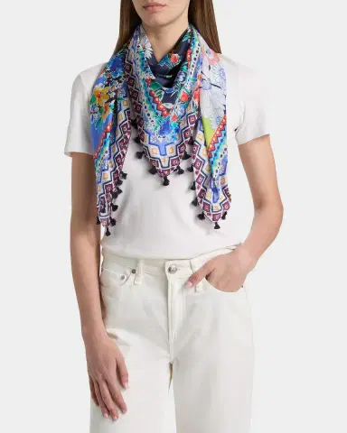 Johnny Was Tiana Floral Silk Scarf | Thumbnail 2 Johnny Was Tiana Floral Silk Scarf | Thumbnail 2