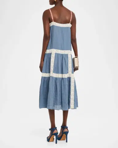 Veronica Beard Mazarine Tiered Midi Dress | Thumbnail 3 Veronica Beard Mazarine Tiered Midi Dress | Thumbnail 3