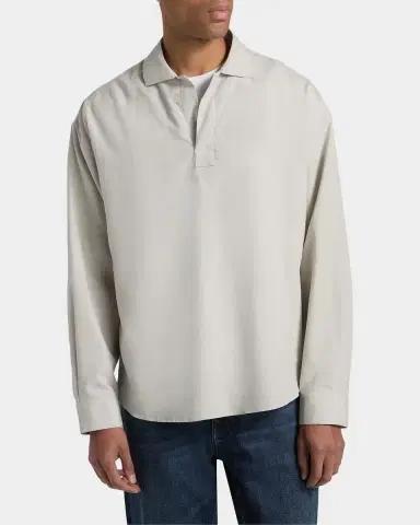 FRAME Men 's Long-Sleeve Polo Shirt | Thumbnail 4 FRAME Men 's Long-Sleeve Polo Shirt | Thumbnail 4