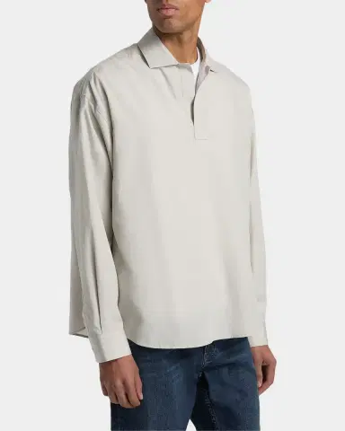 FRAME Men 's Long-Sleeve Polo Shirt | Thumbnail 7 FRAME Men 's Long-Sleeve Polo Shirt | Thumbnail 7