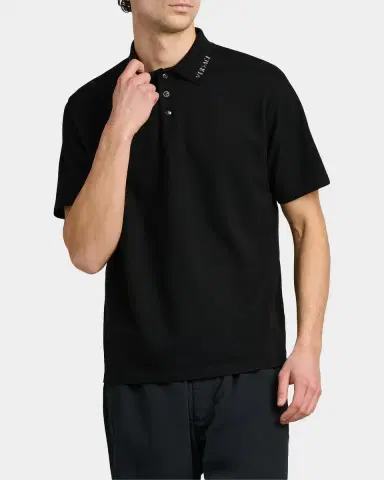 Versace Jeans Couture Men 's Piquet Medusa Buttons Cotton Polo Shirt | Thumbnail 4 Versace Jeans Couture Men 's Piquet Medusa Buttons Cotton Polo Shirt | Thumbnail 4