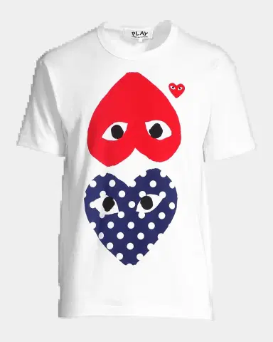 Comme des Garçons Men 's Polka Dot Heart Graphic T-Shirt | Thumbnail 2 Comme des Garçons Men 's Polka Dot Heart Graphic T-Shirt | Thumbnail 2