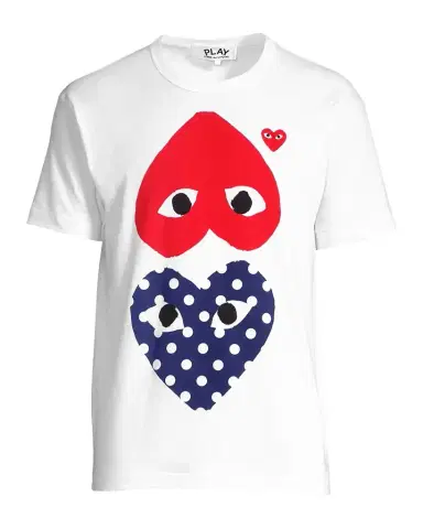 Comme des Garçons Men 's Polka Dot Heart Graphic T-Shirt | Thumbnail 1 Comme des Garçons Men 's Polka Dot Heart Graphic T-Shirt | Thumbnail 1