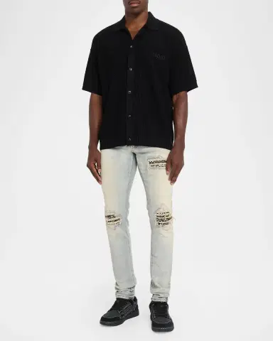 AMIRI Men's Crochet-Knit Mesh Cotton Shirt | Thumbnail 2 AMIRI Men's Crochet-Knit Mesh Cotton Shirt | Thumbnail 2