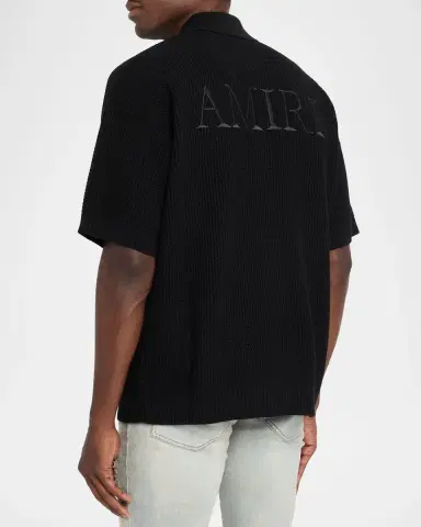 AMIRI Men's Crochet-Knit Mesh Cotton Shirt | Thumbnail 3 AMIRI Men's Crochet-Knit Mesh Cotton Shirt | Thumbnail 3