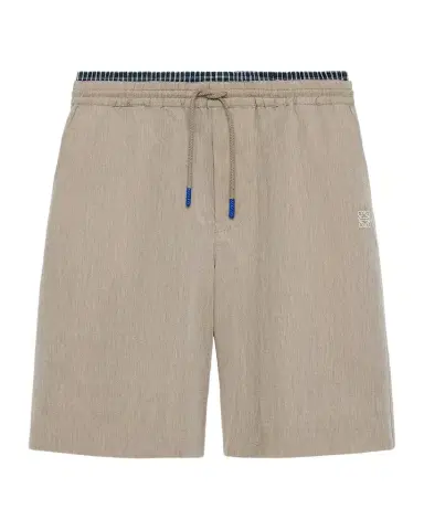 Loewe Men's Layered-Waistband Cotton-Wool Blend Shorts | Thumbnail 1 Loewe Men's Layered-Waistband Cotton-Wool Blend Shorts | Thumbnail 1