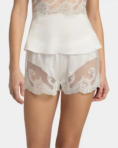 Kiki de Montparnasse Voltaire Lace-Trim Stretch-Silk Shorts | Thumbnail 4 Kiki de Montparnasse Voltaire Lace-Trim Stretch-Silk Shorts | Thumbnail 4