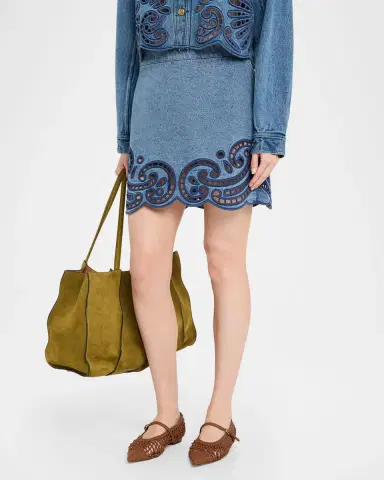 Ulla Johnson Cadiz Embroidered Denim Mini Skirt | Thumbnail 4 Ulla Johnson Cadiz Embroidered Denim Mini Skirt | Thumbnail 4