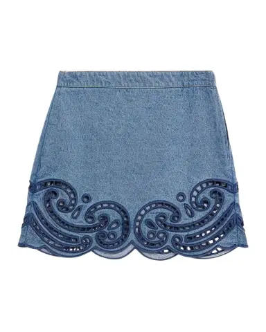 Ulla Johnson Cadiz Embroidered Denim Mini Skirt | Thumbnail 1 Ulla Johnson Cadiz Embroidered Denim Mini Skirt | Thumbnail 1