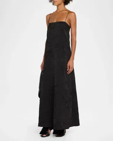 Ulla Johnson Landscape Textured Satin Maxi Dress | Thumbnail 4 Ulla Johnson Landscape Textured Satin Maxi Dress | Thumbnail 4