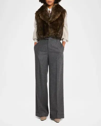 Brunello Cucinelli Lamb Shearling Crop Vest | Thumbnail 2 Brunello Cucinelli Lamb Shearling Crop Vest | Thumbnail 2