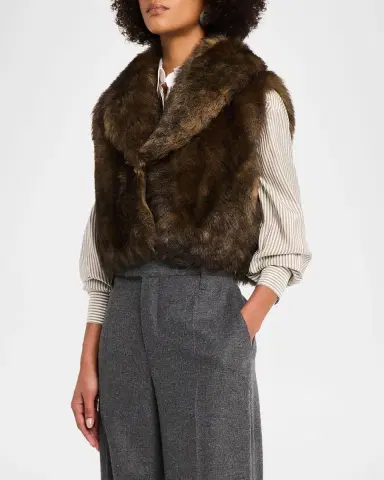Brunello Cucinelli Lamb Shearling Crop Vest | Thumbnail 4 Brunello Cucinelli Lamb Shearling Crop Vest | Thumbnail 4