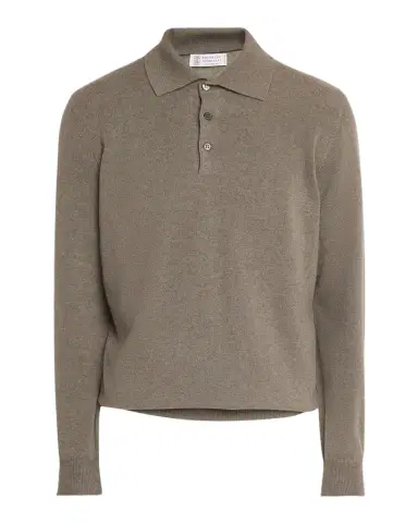 Brunello Cucinelli Men's Cashmere Knit Long-Sleeve Polo Shirt | Thumbnail 1 Brunello Cucinelli Men's Cashmere Knit Long-Sleeve Polo Shirt | Thumbnail 1