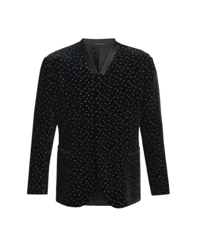 Giorgio Armani Men's Stamped Silk-Blend Velvet Blazer | Thumbnail 1 Giorgio Armani Men's Stamped Silk-Blend Velvet Blazer | Thumbnail 1