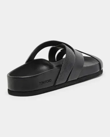 Tom Ford Men's Crisscross Strap Leather Sandals | Thumbnail 3 Tom Ford Men's Crisscross Strap Leather Sandals | Thumbnail 3