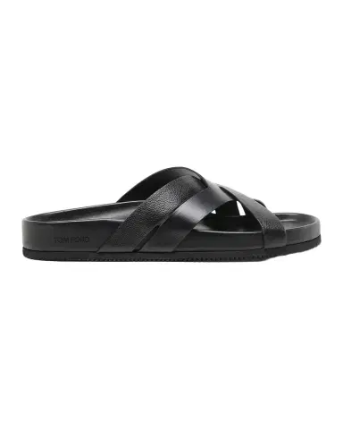 Tom Ford Men's Crisscross Strap Leather Sandals | Thumbnail 1 Tom Ford Men's Crisscross Strap Leather Sandals | Thumbnail 1