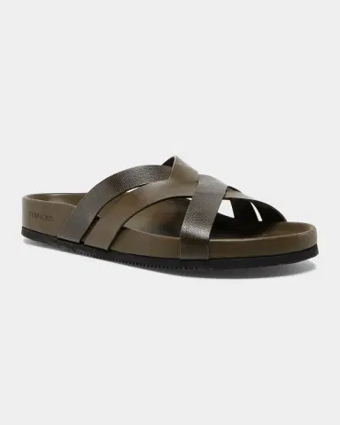 Tom Ford Men's Crisscross Strap Leather Sandals | Thumbnail 2 Tom Ford Men's Crisscross Strap Leather Sandals | Thumbnail 2