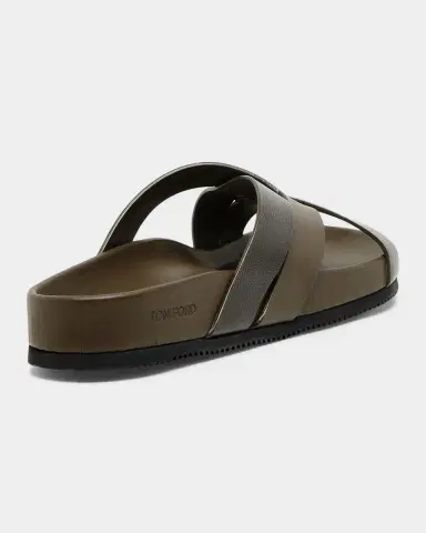 Tom Ford Men's Crisscross Strap Leather Sandals | Thumbnail 3 Tom Ford Men's Crisscross Strap Leather Sandals | Thumbnail 3