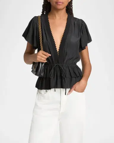 Ramy Brook Emberly Chiffon Tiered Blouse | Thumbnail 4 Ramy Brook Emberly Chiffon Tiered Blouse | Thumbnail 4