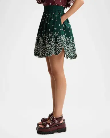 Essentiel Antwerp Karter Scallop Embroidered Mini Skirt | Thumbnail 5 Essentiel Antwerp Karter Scallop Embroidered Mini Skirt | Thumbnail 5