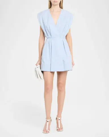 Simkhai Sefi V-Neck Cotton Mini Dress | Thumbnail 2 Simkhai Sefi V-Neck Cotton Mini Dress | Thumbnail 2