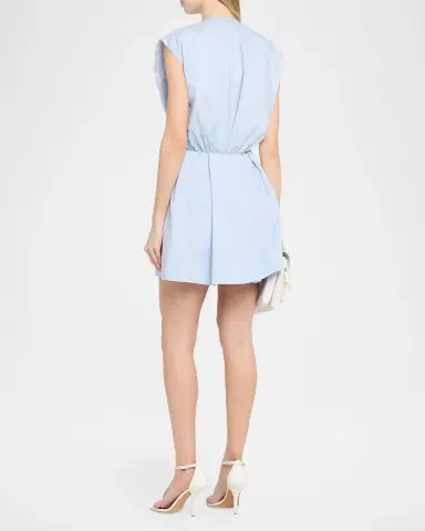 Simkhai Sefi V-Neck Cotton Mini Dress | Thumbnail 3 Simkhai Sefi V-Neck Cotton Mini Dress | Thumbnail 3