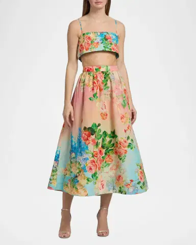 Hemant & Nandita Floral Linen-Cotton Crop Top | Thumbnail 2 Hemant & Nandita Floral Linen-Cotton Crop Top | Thumbnail 2