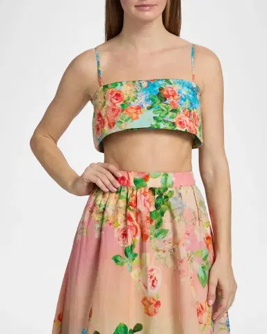 Hemant & Nandita Floral Linen-Cotton Crop Top | Thumbnail 4 Hemant & Nandita Floral Linen-Cotton Crop Top | Thumbnail 4