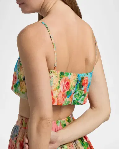 Hemant & Nandita Floral Linen-Cotton Crop Top | Thumbnail 5 Hemant & Nandita Floral Linen-Cotton Crop Top | Thumbnail 5