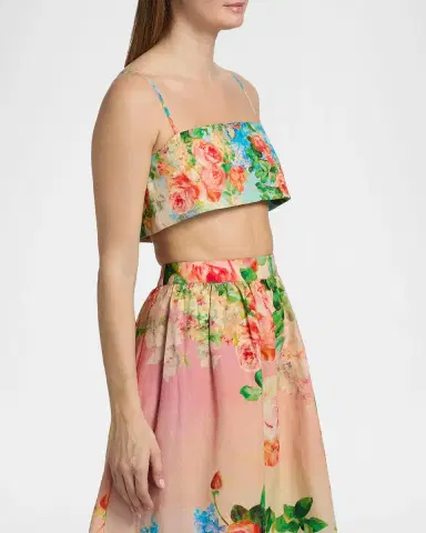 Hemant & Nandita Floral Linen-Cotton Crop Top | Thumbnail 7 Hemant & Nandita Floral Linen-Cotton Crop Top | Thumbnail 7