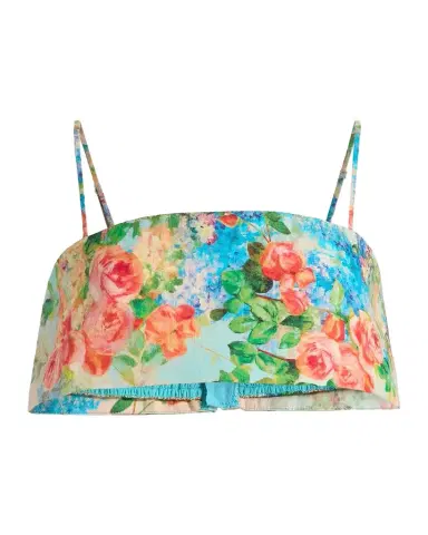 Hemant & Nandita Floral Linen-Cotton Crop Top | Thumbnail 1 Hemant & Nandita Floral Linen-Cotton Crop Top | Thumbnail 1